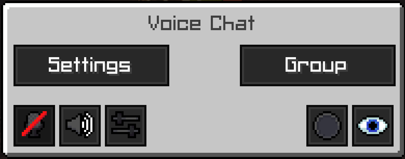 The voice chat menu, opened with V
