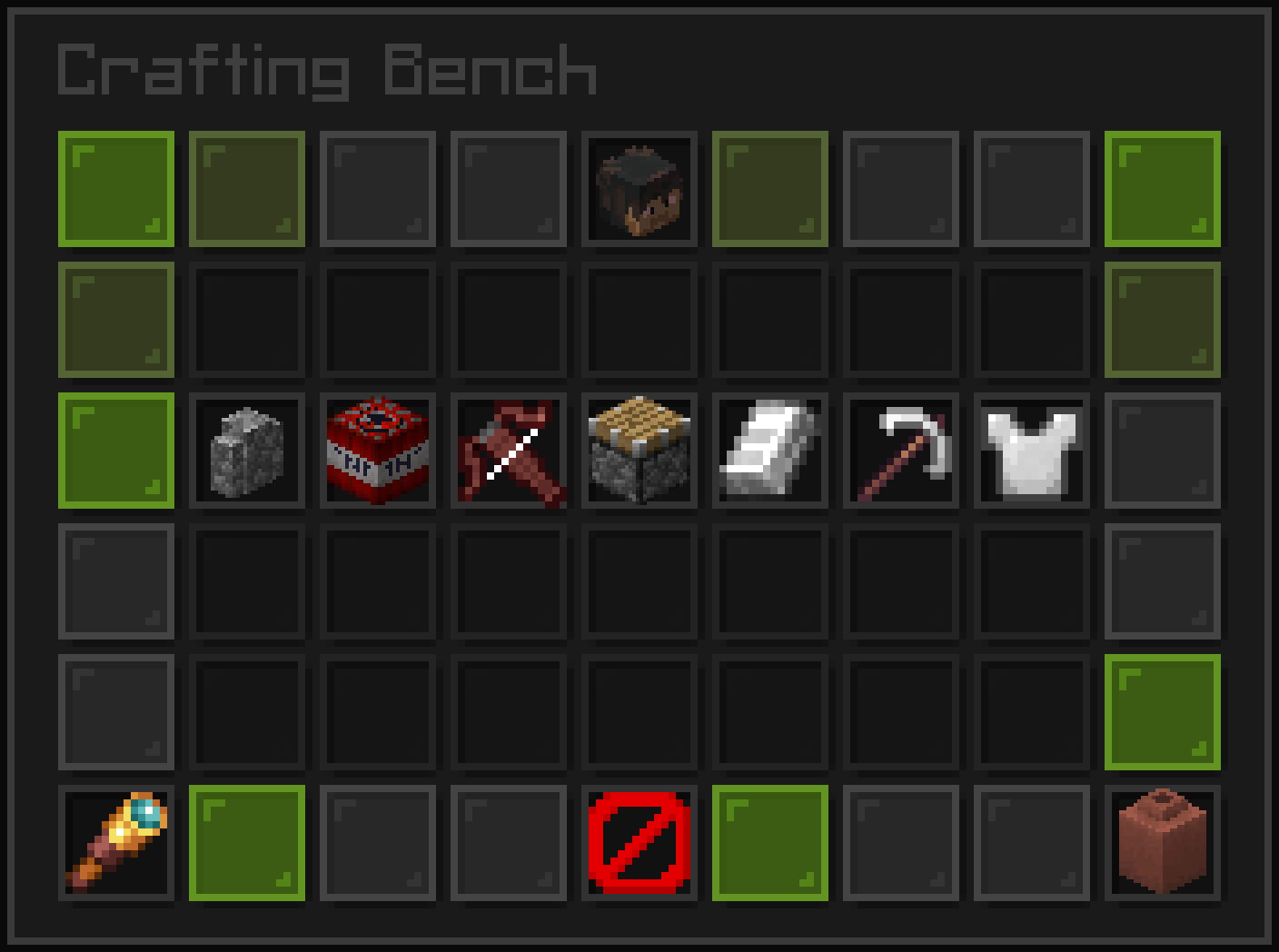 The Crafting Bench menu
