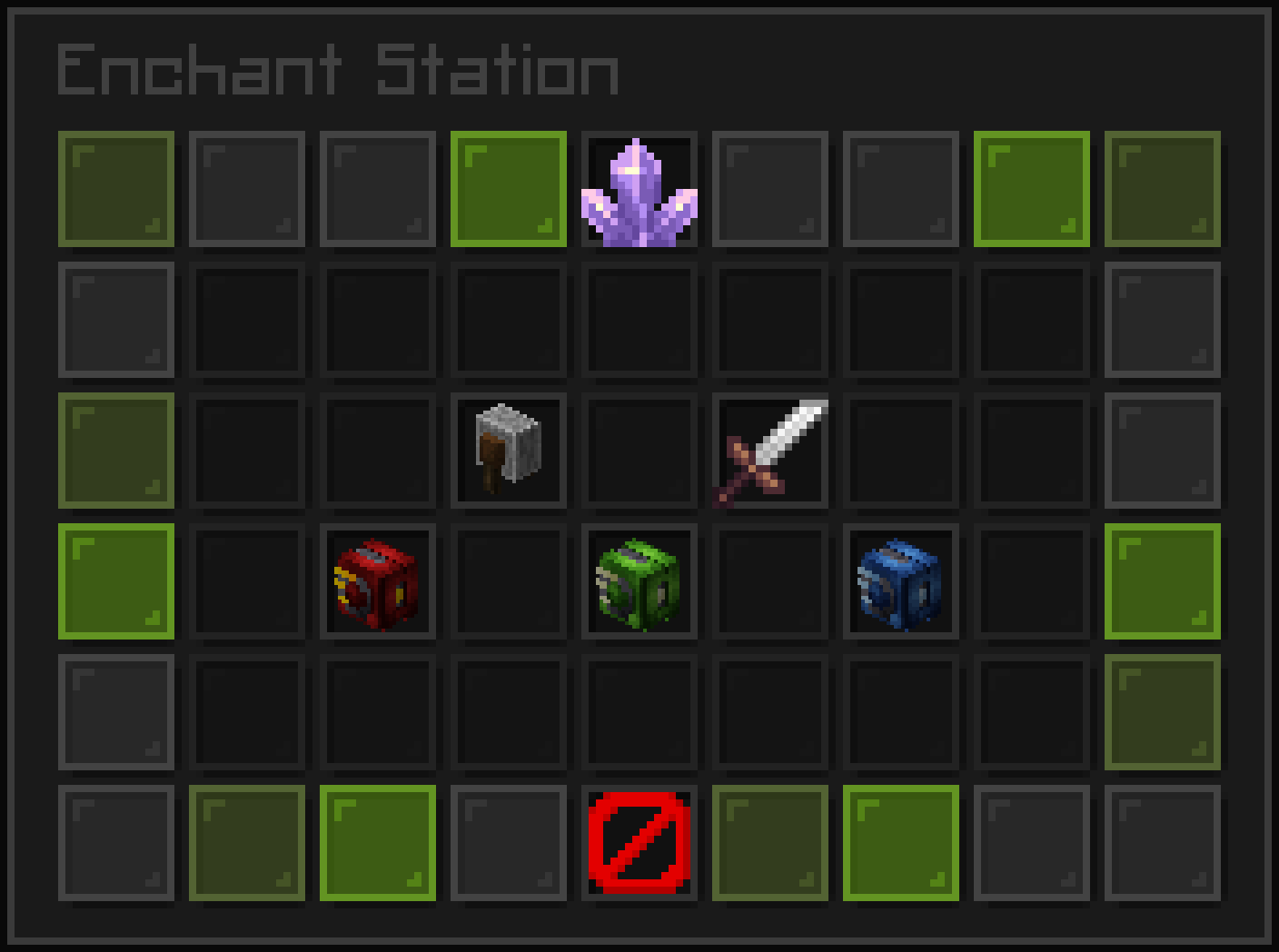 The Enchant Station menu